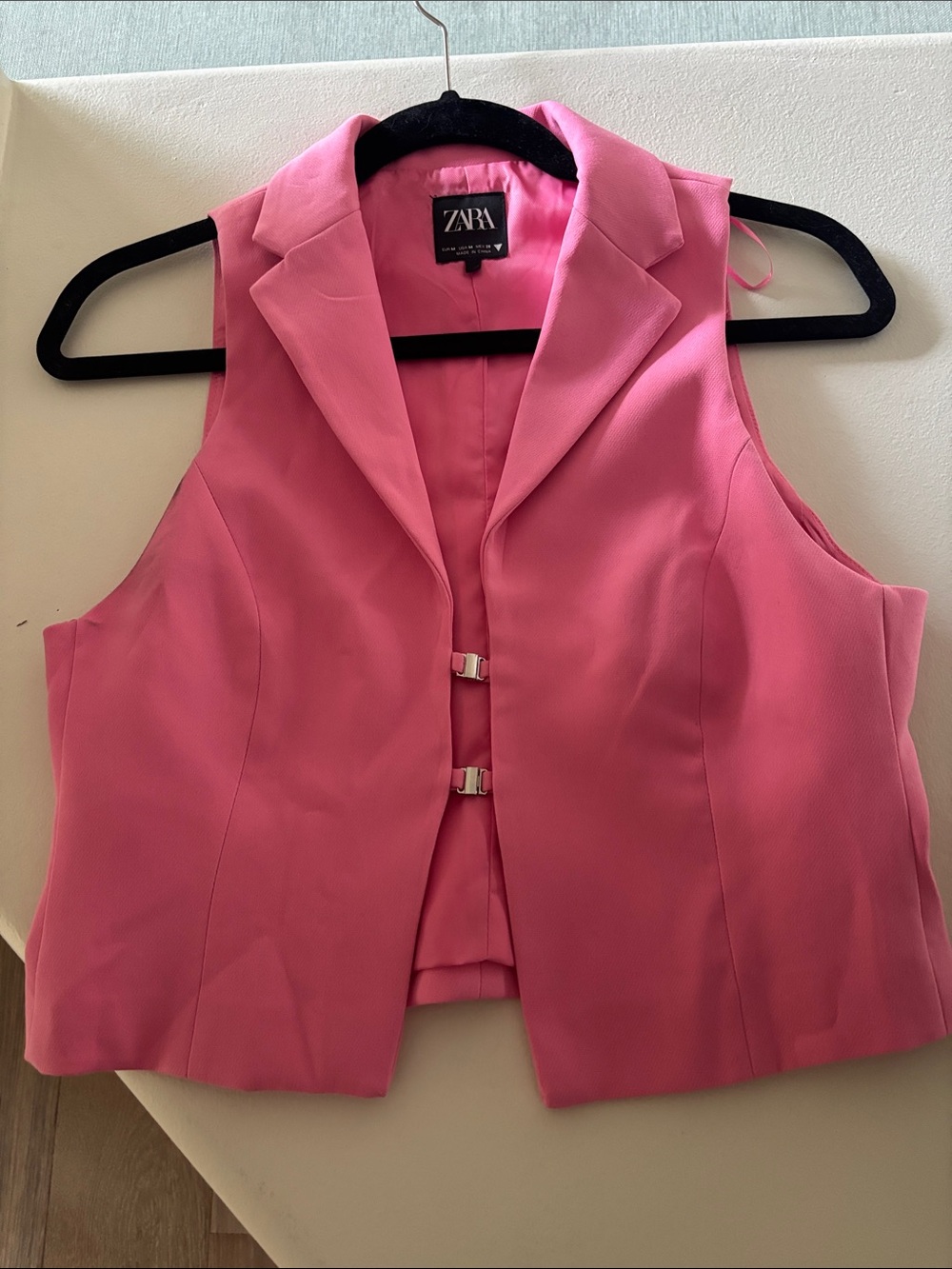 Zara Hot Pink Sleeveless Tailored Vest